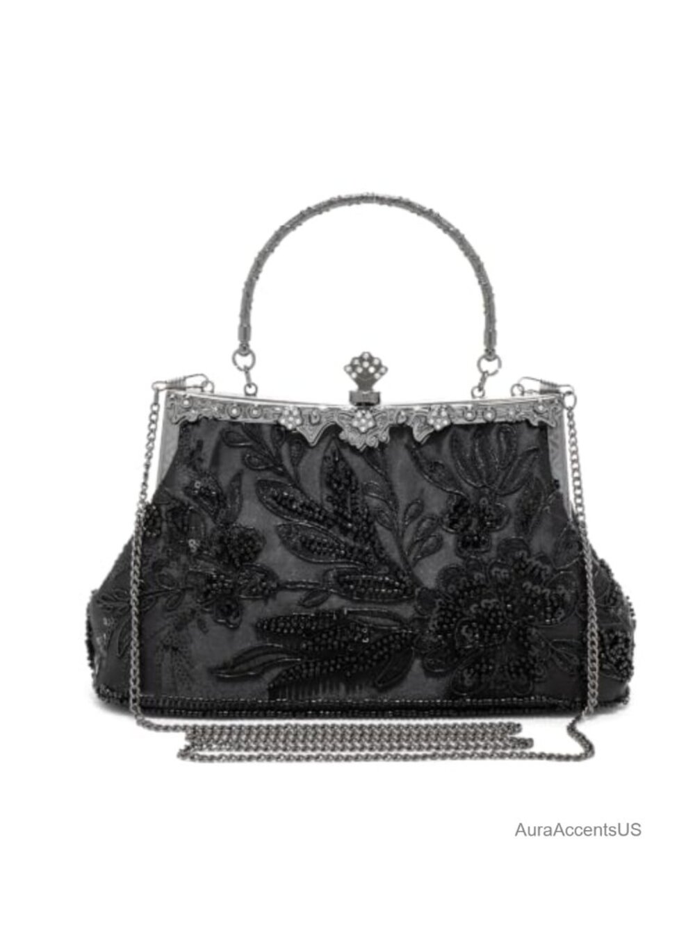 1920s Evening Clutch Purse Women Hand-Embroidered Sequin Rhinestone Wedding Bag